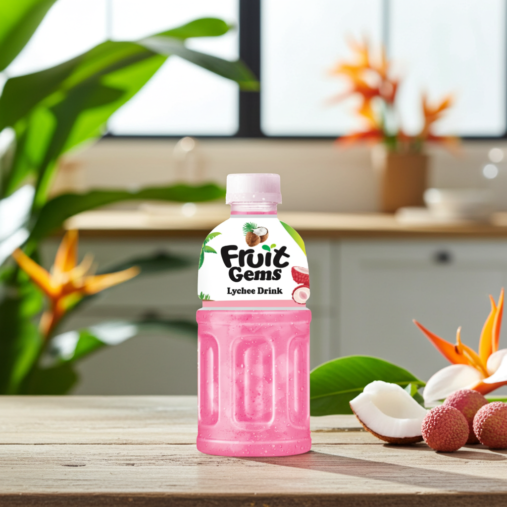 Fruit Gems Lychee Drink ( Suc de litchi cu cocos) 320 ml