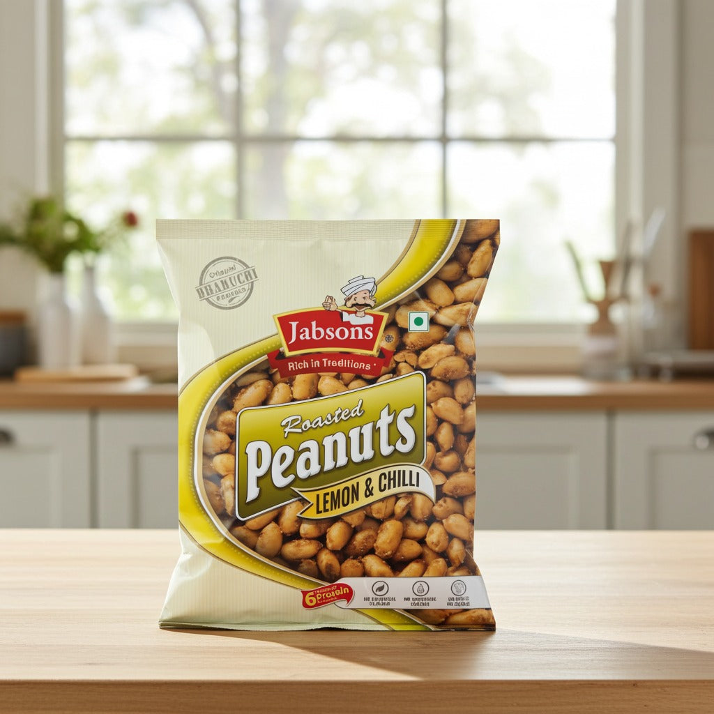 Jabsons Roasted Peanuts Lemon Chilli(Alune Prajite cu Lamaie si Chili) 140g