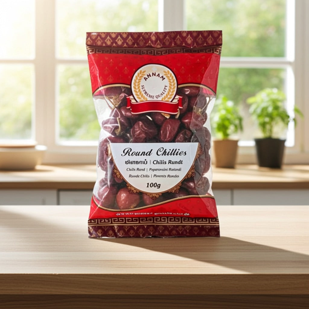Annam Dried Round Red Chilli(Ardei iuti rotunzi)100g