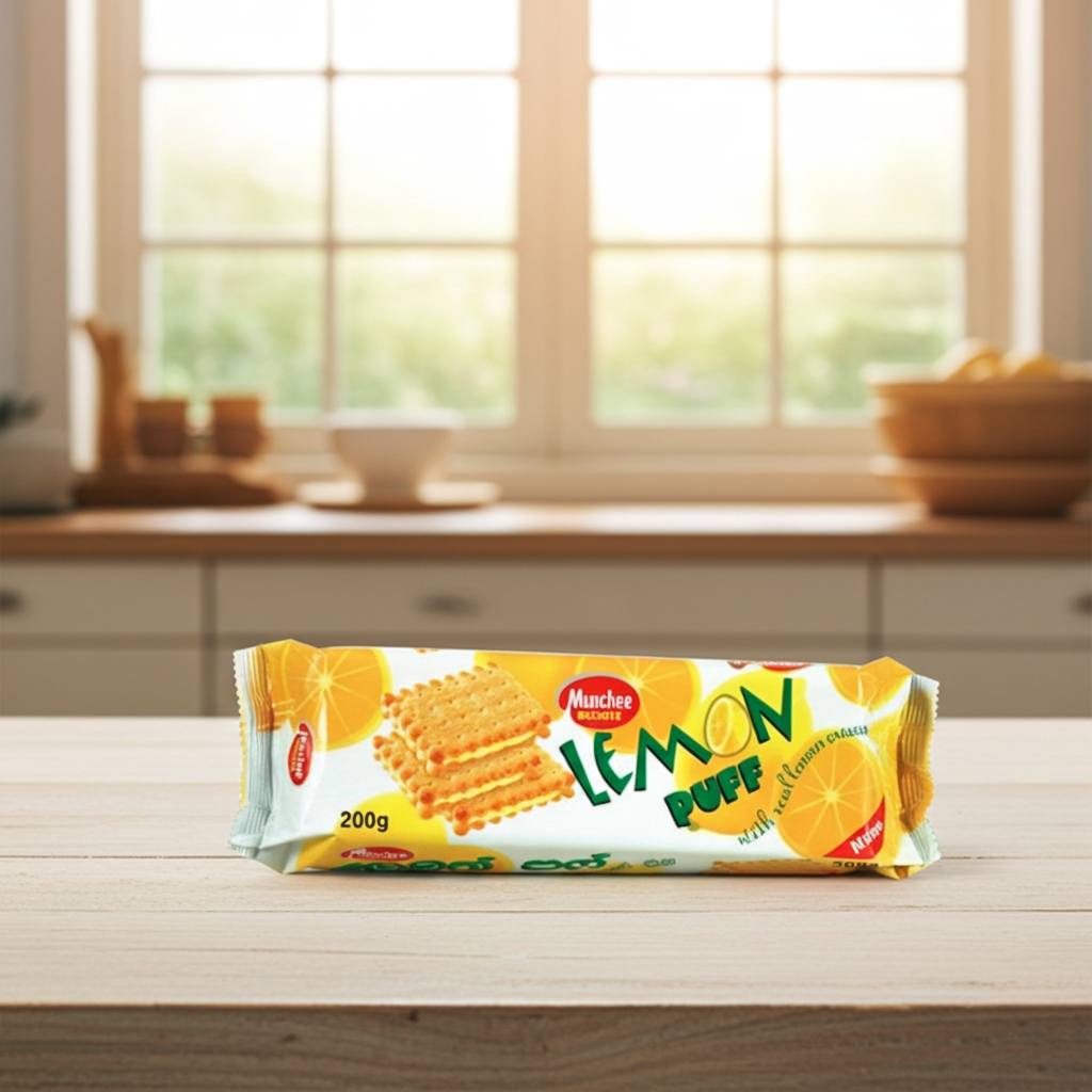 Munchee Lemon Puff(Biscuiti cu Crema cu Lamaie) 200g