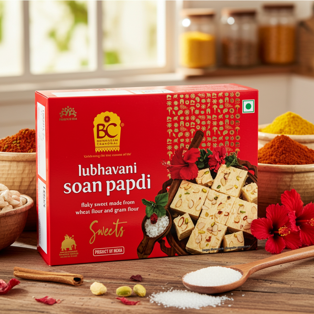 BC LUBHAVANI SOAN PAPDI( Desert cu migdale si fistic)250g
