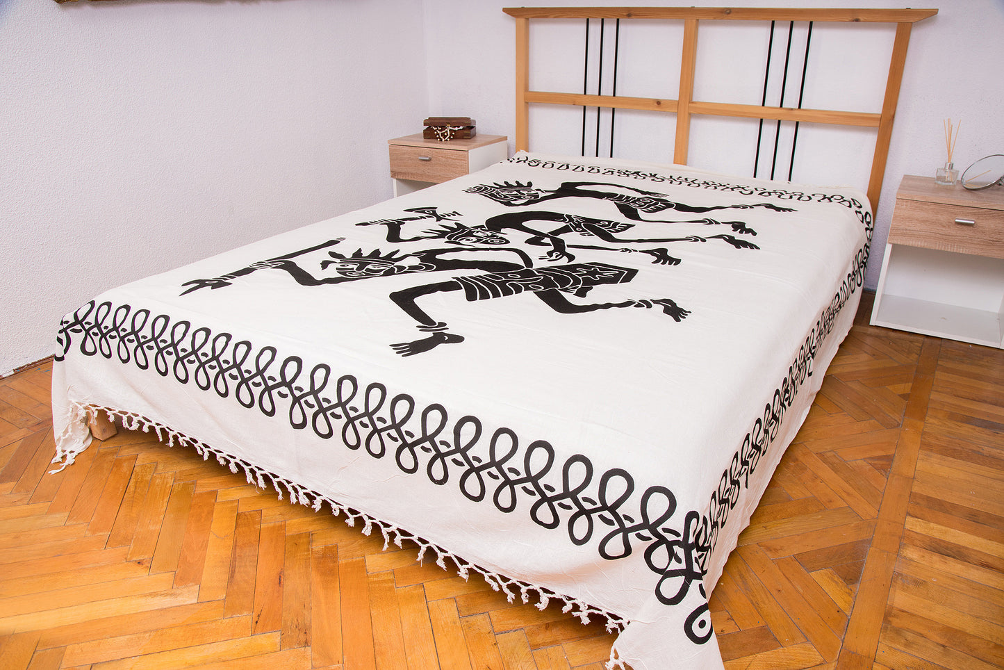 White double duvet Black People(Cuvertura alba dubla Black People)240cmx200cm