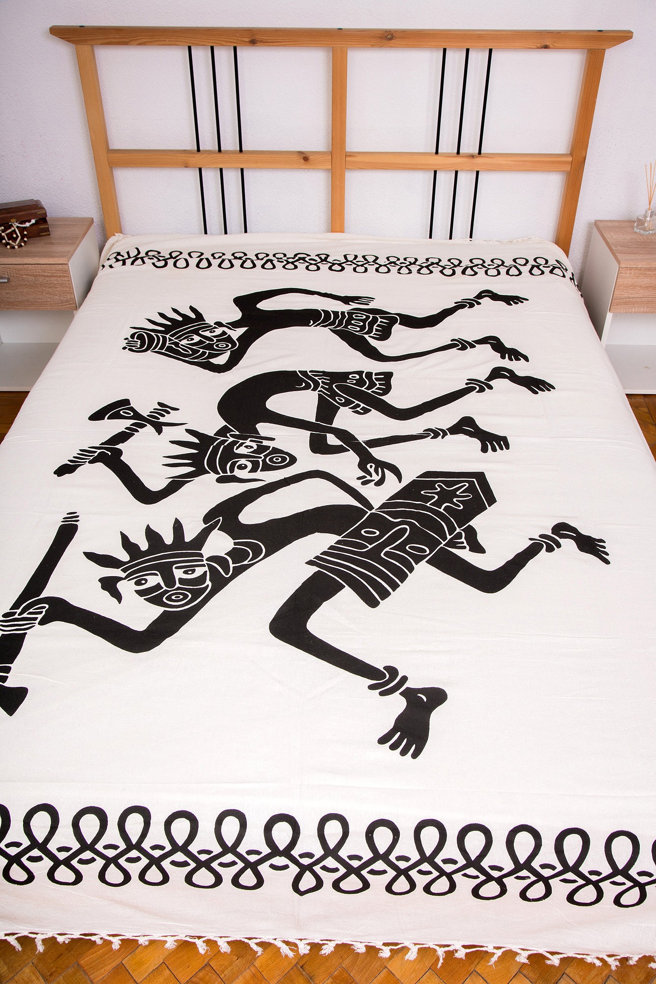 White double duvet Black People(Cuvertura alba dubla Black People)240cmx200cm