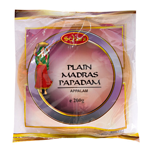 Schani Plain Madras Papadum (Snacks din Linte )200g