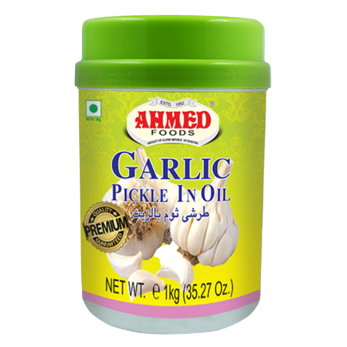 Garlic pickled in oil