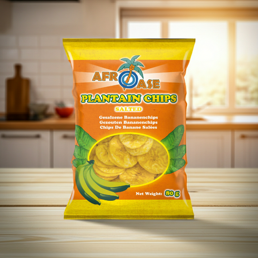 Afroase Plantain Chips Salted(Chipsuri Sarate de Banane) 80 g