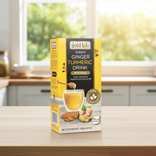 Instant drink with ginger and turmeric