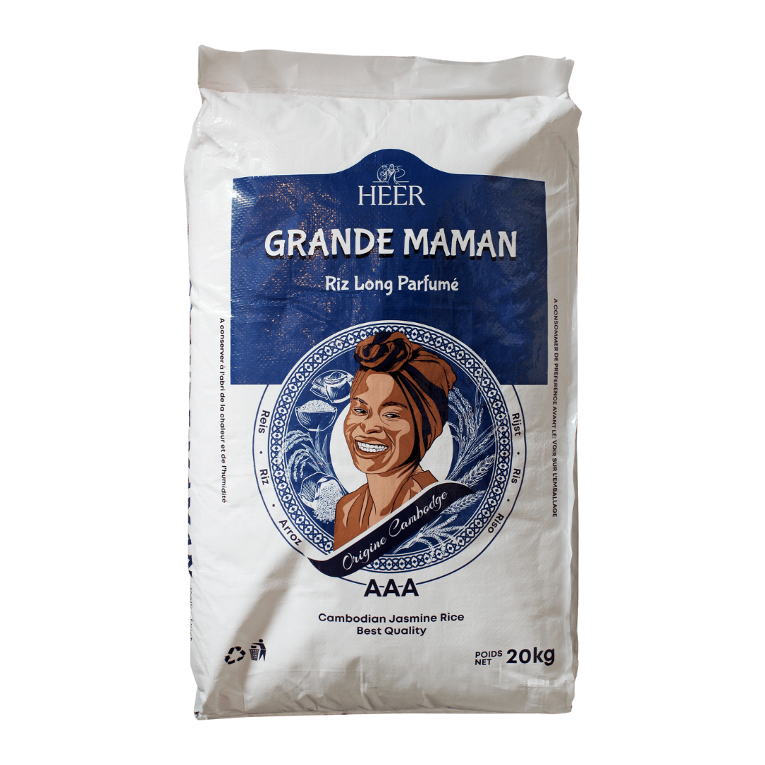 Heer Cambodian Jasmine Rice Grand Maman (Orez Jasmine Cambogian) 20Kg