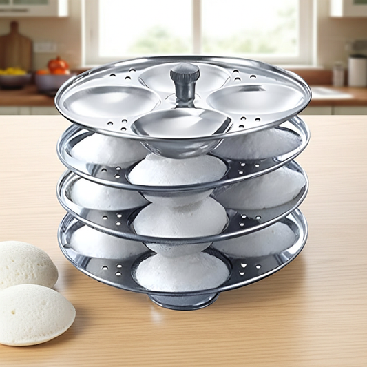 Stainless Steel 4-Rack Idli Stand(Suport Idli din oțel inoxidabil cu 4 rafturi)