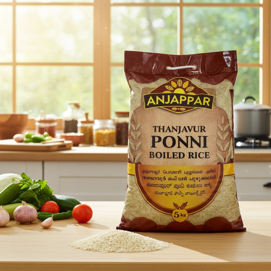 Anjappar Thanjavur Ponni Boiled Rice(Orez Prefiert) 5 kg