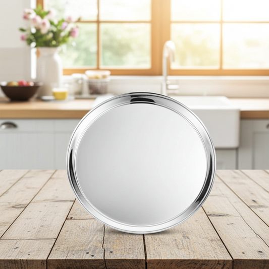 Stainless Steel Thali Plate (Farfurie din otel inoxidabil) 14”/35cm