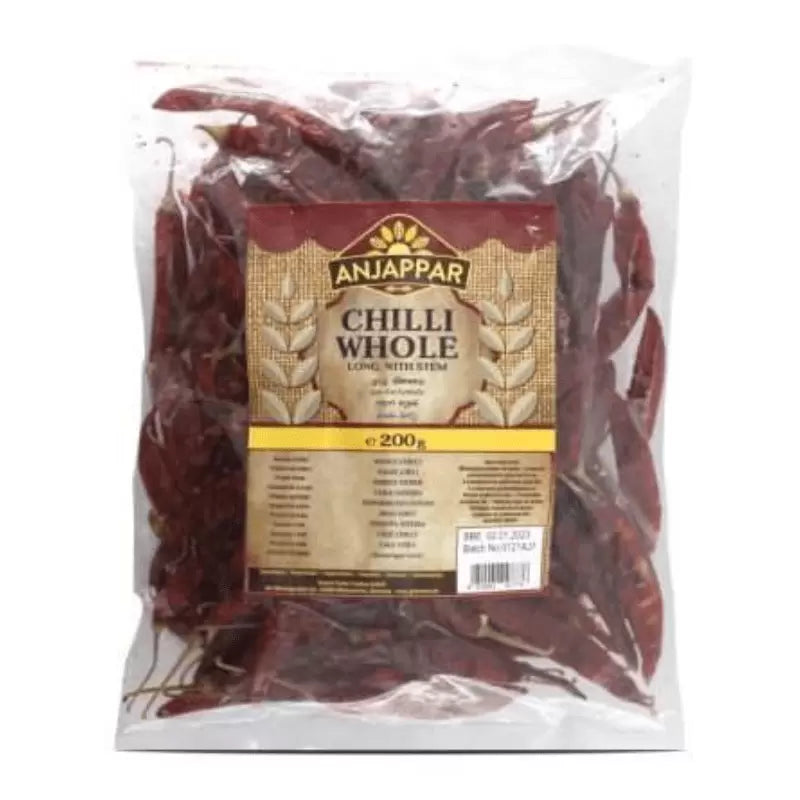 Anjappar Chilli Whole(Ardei Iute Intreg Uscat) 200g