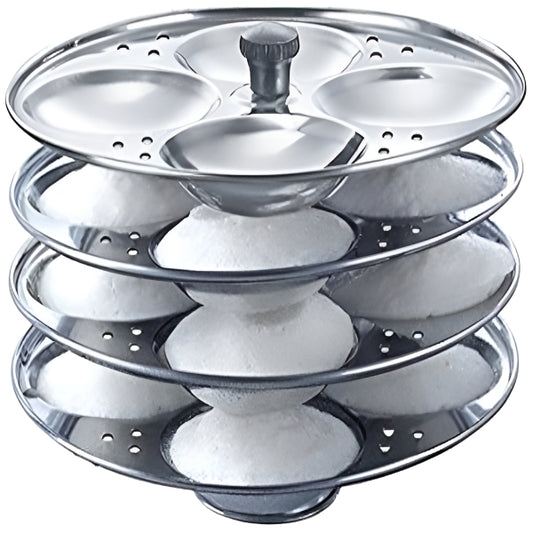 Stainless Steel 4-Rack Idli Stand(Suport Idli din oțel inoxidabil cu 4 rafturi)