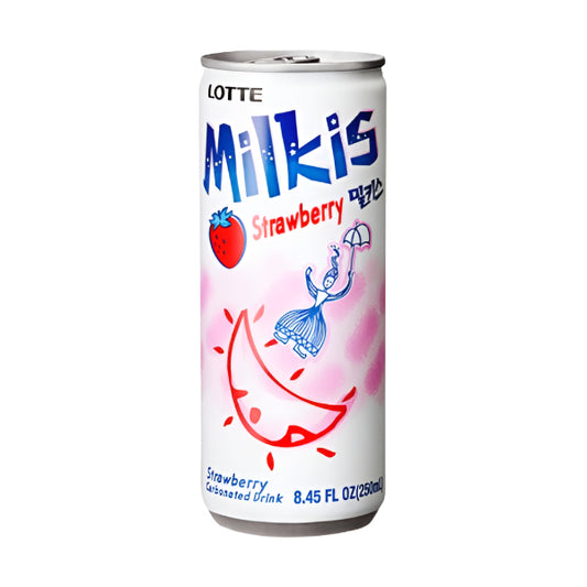 LOTTE Milkis Drink Strawberry(Bautura Carbogazoasa cu aroma de iaurt si Capsuni) 250 ML