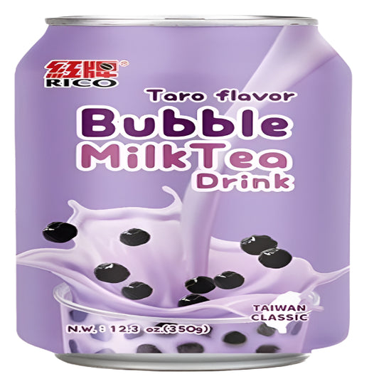 RICO Bubble Milk Tea Drink Taro(Băutură cu ceai ,lapte, perle de tapioca și taro) 350 ml