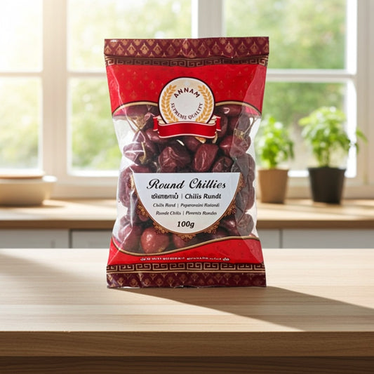 Annam Dried Round Red Chilli(Ardei iuti rotunzi)100g