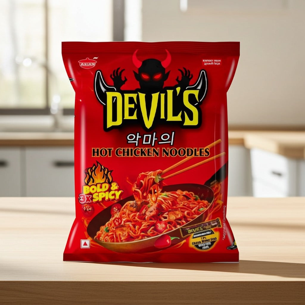 Devils Hot Chicken Noodles(Taietei Instant Picanti) 100 g