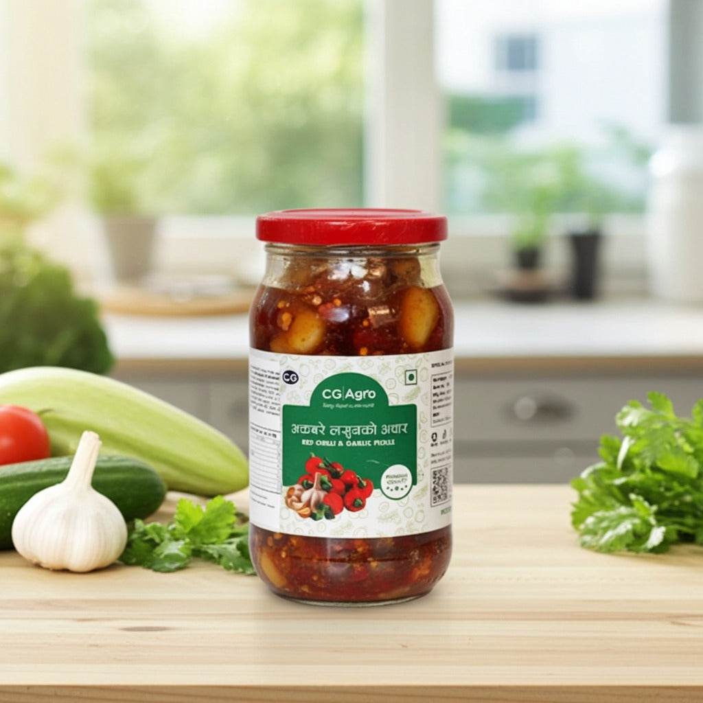 CG Agro Dalla and Garlic Pickle( Murătură din ardei iute roșu și usturoi în ulei) 380g