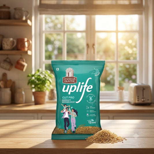 India Gate Up life Gut pro Brown Basmati Rice(Orez Brun) 1 kg