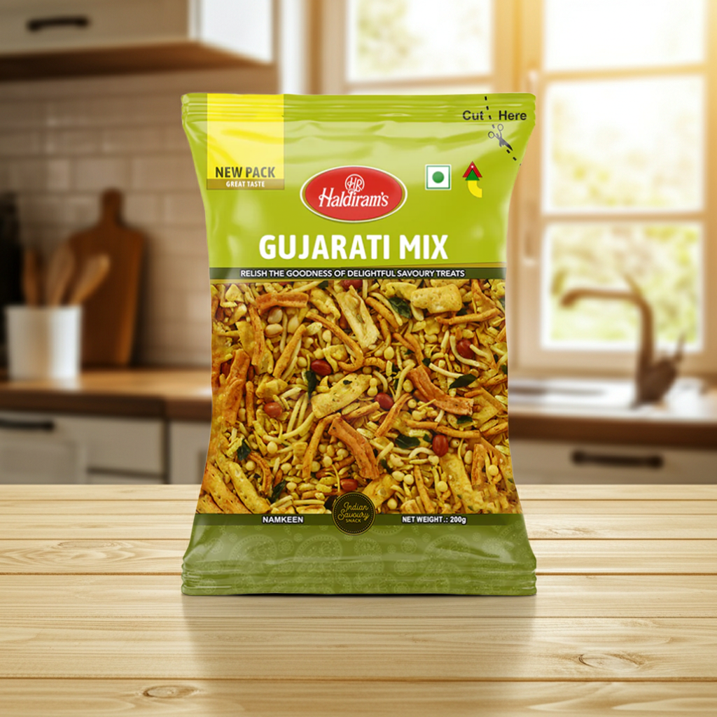 Haldirams Gujarati Mix(Snacks Dulce Picant Mix) 200g
