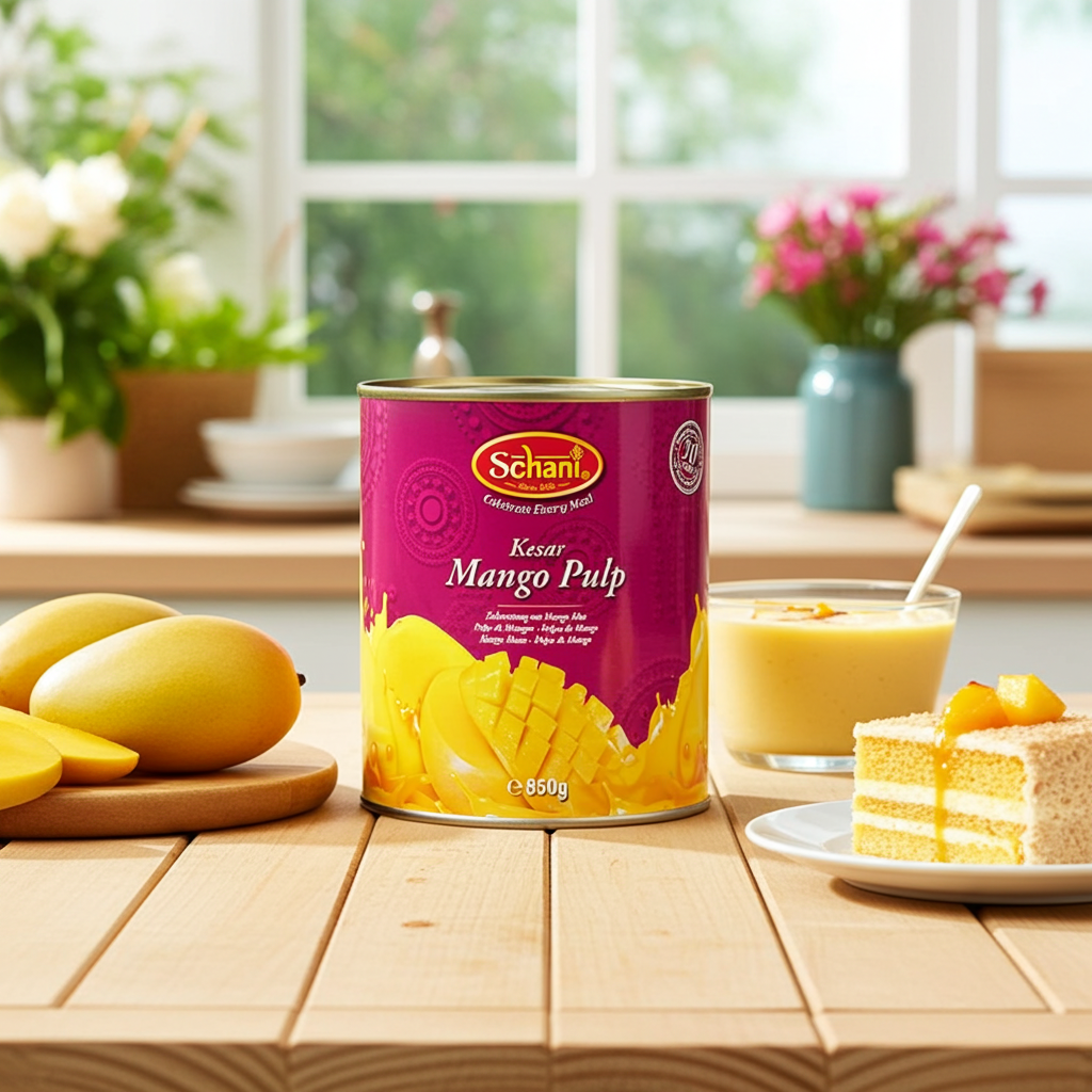 Schani Mango Pulp Kesar (Nectar de Mango) 850g