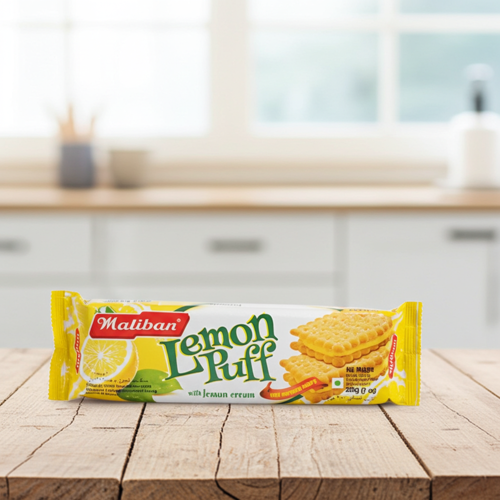 Maliban Lemon Puff (Biscuiti Crema Lamaie) 200G