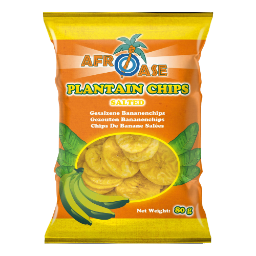 Afroase Plantain Chips Salted(Chipsuri Sarate de Banane) 80 g