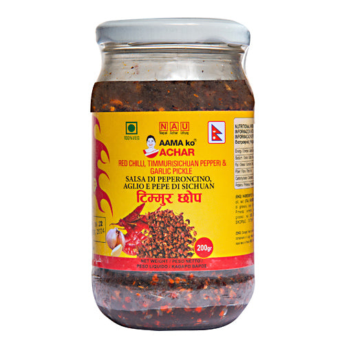 Aama ko Achar Red Chilli, Timmur Sichuan Pepperi Garlic pickle - muraturi (200 g)