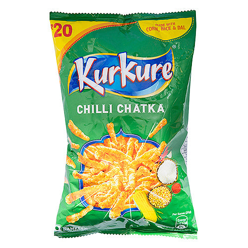 Kurkure Chilli Chatka (Snacks cu orez, naut si porumb) 82g