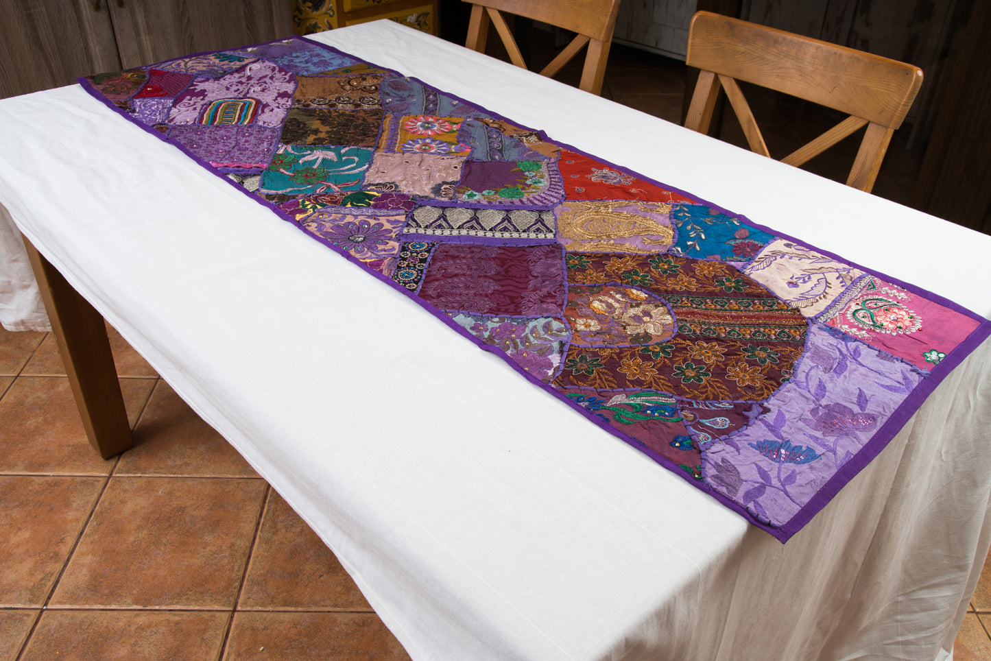 Handmade light purple Table Runner (Fata de masa mov deschis)150cm X 50cm